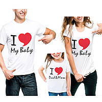 Футболки Фэмили Лук Family Look для всей семьи "I love my Baby (Dad and Mom)" Push IT