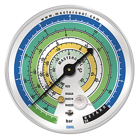 Манометр LР 80 мм, R22/422A/427/422D/417 (Mastercool, США) EBRL