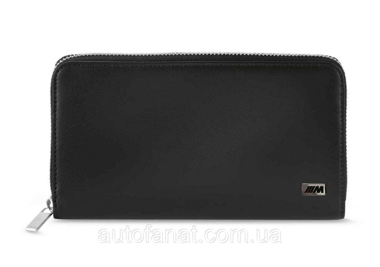 Шкіряне портмоне BMW M Wallet, Horizontal, оригінальне чорне(80212466329)