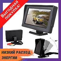 Автомонитор LCD 4.3'' для двух камер 043 / Монитор автомобильный для камеры заднего вида / ЖК-дисплей