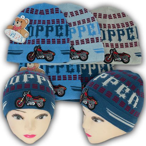 ОПТ Шапочка в'язана для хлопчиків, виробник Польща, модель L 16 (5 шт./паковання), фото 1