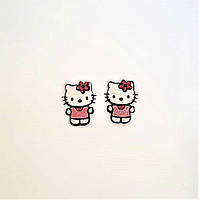 Патч декоративна серединка для бантиків і шпильок Хелло Кітті (Hello Kitty) 2, тканинний декор, наб.2 шт.