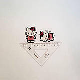 Патч декоративна серединка для бантиків і шпильок Хелло Кітті (Hello Kitty) 2, тканинний декор, наб.2 шт., фото 2