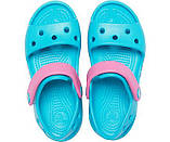 Сандалії дитячі крокс на дівчинку Crocs Bayaband Sandal Aqua Бірюза, фото 4