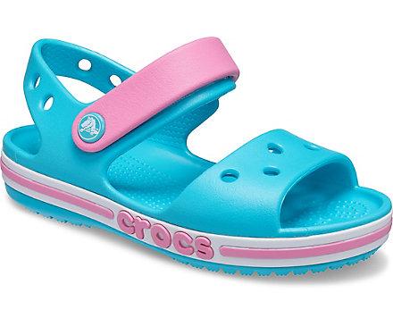 Сандалії дитячі крокс на дівчинку Crocs Bayaband Sandal Aqua Бірюза