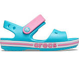 Сандалії дитячі крокс на дівчинку Crocs Bayaband Sandal Aqua Бірюза, фото 5