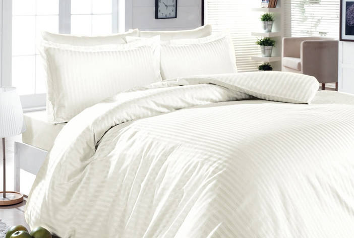 Білизна постільна білизна First Choice SATIN "Lines Style / Krem" S 366, фото 1