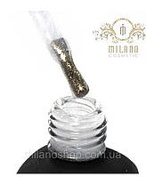 Топ с шиммером золото для гель-лака Milano Rubber Top Gel