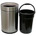 Відро для сміття JAH 12 л (кругле, без кришки, колір срібний металік, з внутрішнім відром), фото 4