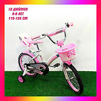 Детский двухколесный велосипед Crosser Kids Bike 18 дюймов детям 6-8 лет розовый