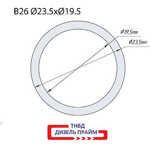 Ø 23х19,5 мм. (B26) Регулювальна шайба форсунки Common Rail Bosch 0,01 мм 1,560-1,600 мм. 50 шт., фото 3