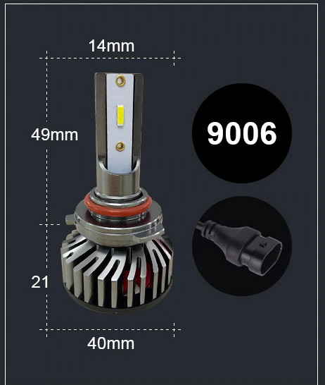 HB4/9006 LED 6000K 20000LM CANBUS 12V лампа 2 шт. ближнє дальнє світло головна фара