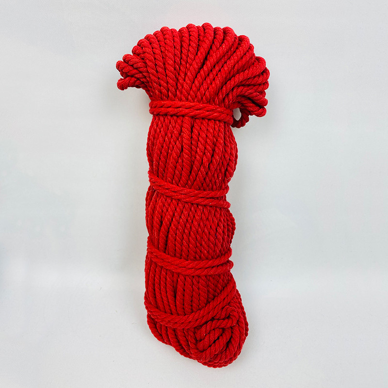 Купить Хлопчатобумажная цветная верёвка для рукоделия красная 6 мм 50 м ...
