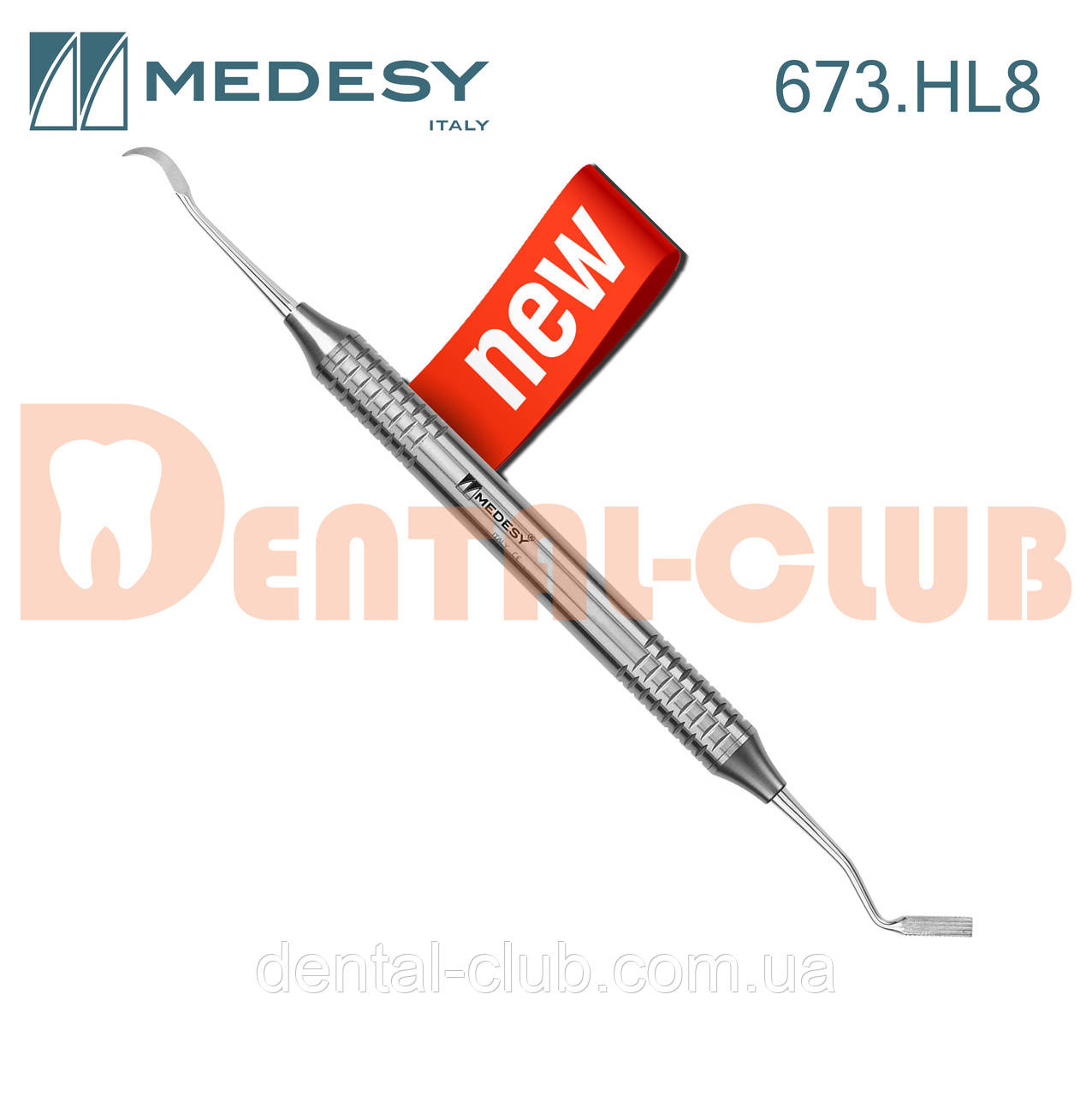Скалер ортодонтичний для кілець + «бенд-пушер» Band pusher , Medesy 673.HL8 (Медесі Італія), фото 1