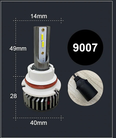HB5/9007 LED лампа 2 шт. ближнє - дальнє світло головна фара