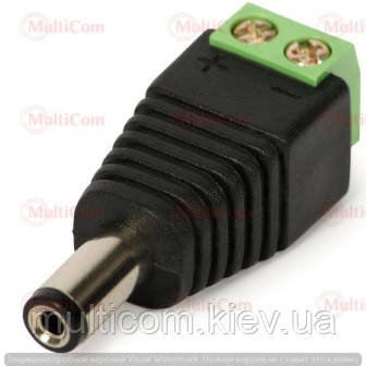 01-13-081. Штекер живлення 5,5*2,1мм з клемною колодкою, під гвинти, фото 1