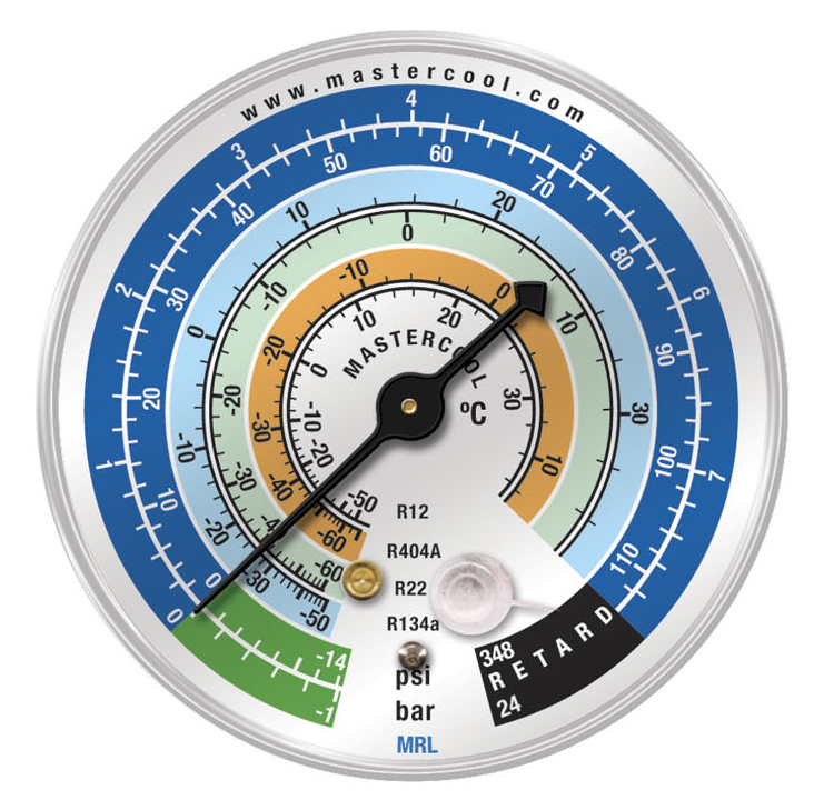 Манометр LР 63 mm, R134/R22/R404/R12 (Mastercool, США) MRL, фото 1