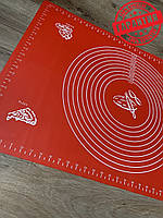 Силиконовый коврик для выпечки и раскатки теста 50х70 см Красный