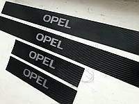 Карбоновые наклейки на пороги Opel Agila