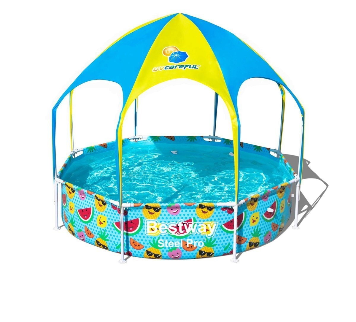 Каркасний басейн 56432-3, 244x51 см (картріджний фільтр-насос 2 006 л/год, навіс, душ, тент, підстилка), фото 1