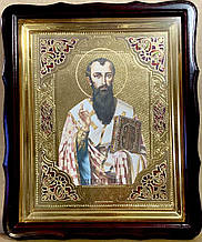 Ікона святого Василія Великого з емаллю 40х35см