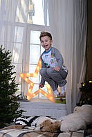 Детская пижама для мальчика с принтом баскетбола SMIL Украины 104305 бело-синий.Топ!