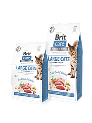 Сухой корм  Brit Care Cat GF Large cats Power & Vitality для крупных пород (утка/курица) 7 кг