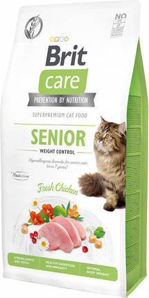 Сухий корм Brit Care Cat GF Senior and Weight Control для літніх котів з надмірною вагою (курка), фото 2