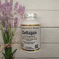 California Gold Nutrition Hydrolyzed Collagen + Vitamin C 250 tab, колаген гідролізований