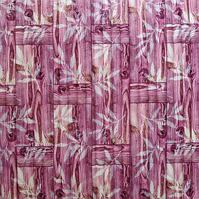 Самоклеющаяся декоративная 3D панель бамбуковая кладка розовая 700x700x8.5мм