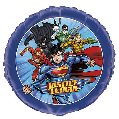 UN 18" Justice League Foil Balloon Packaged. Куля фольгована Ліга справедливості — В УП