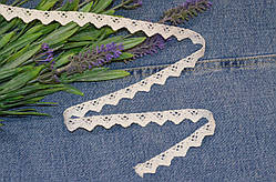 Мереживо 1,5 см біле натуральне бавовняне.