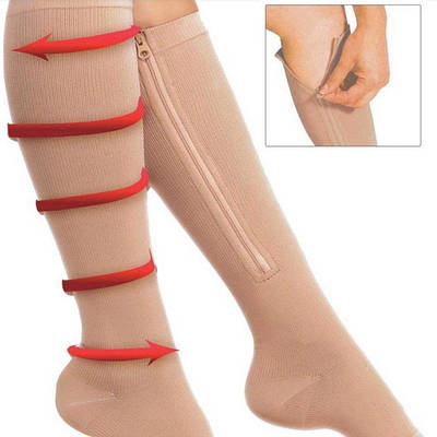 Гольфи компресійні на блискавці Zip Sox S/M пісочний 139275 L/XL