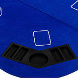 Покерний стіл-накладка розкладний 160х80 см синій, фото 6