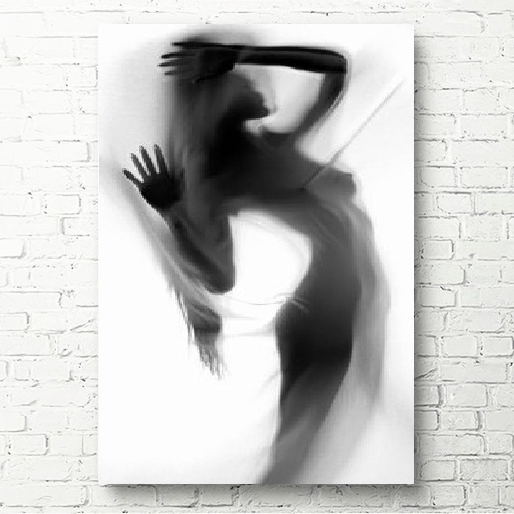 Картина на склі Дівчина за прозорою тканиною, фото 1