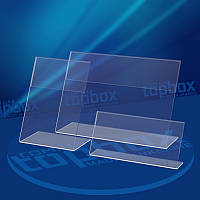 Прозора підставка під цінник під формат А7 74x105 мм вертикальний