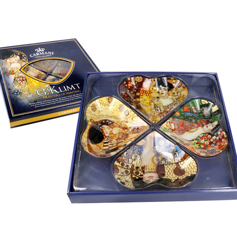 Скляна тарілка Р. Клімт Carmani, 4 шт., 33х33 см, фото 1
