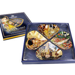 Скляна тарілка Р. Клімт Carmani, 4 шт., 33х33 см