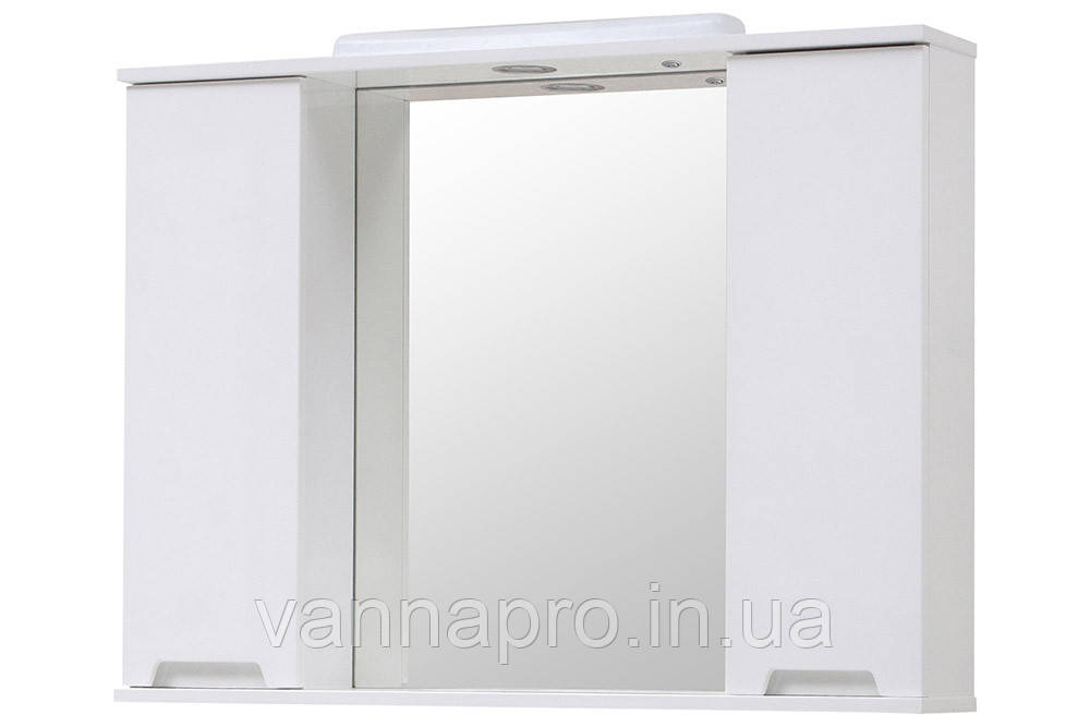 Дзеркало ЮВВІС у ванну кімнату 95 см біле МАРКО з шафками
