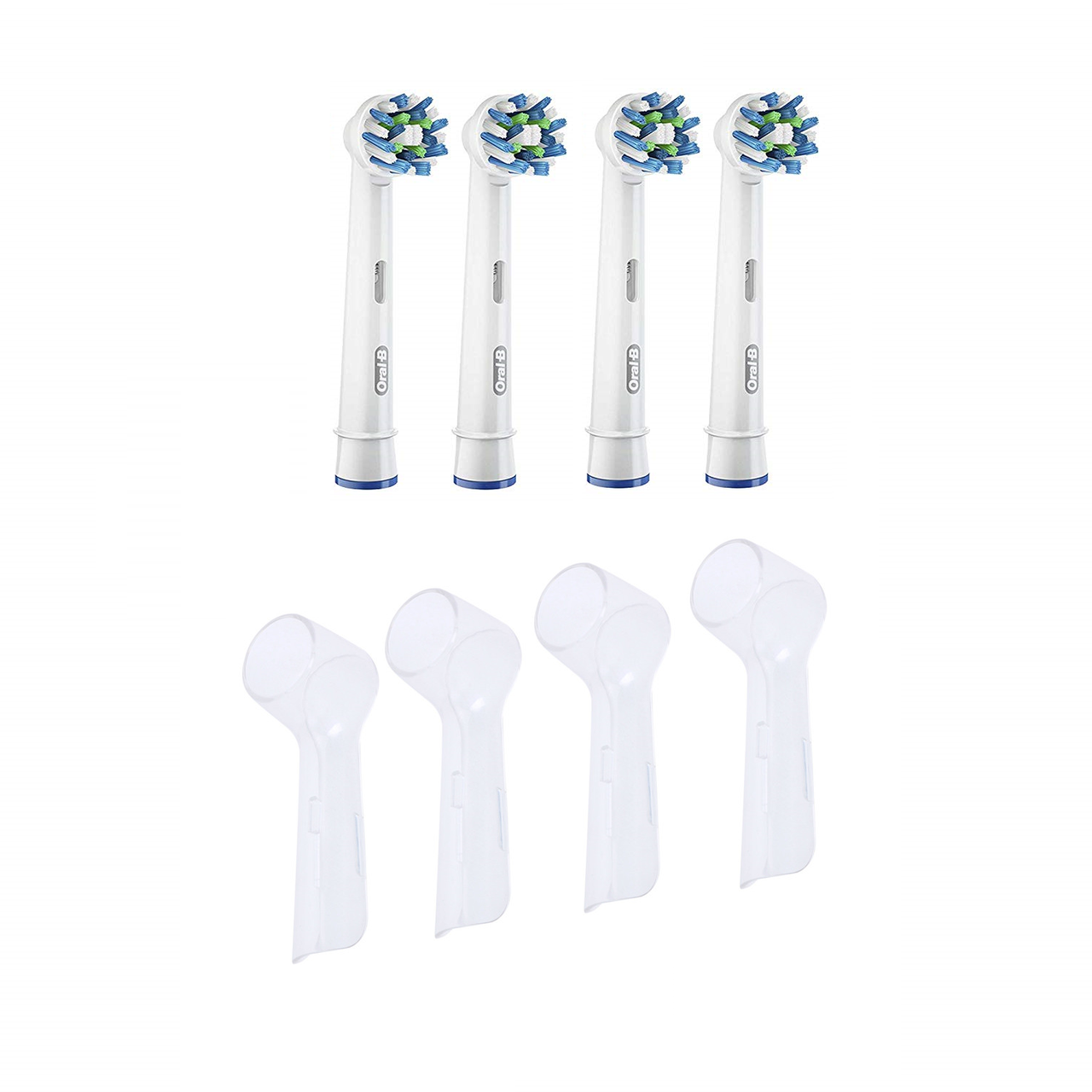 4 Насадки для зубної щітки Braun ORAL-B Cross Action EB50 + ковпачки
