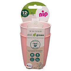 Стакани для пиття Nip, еко-серія Green, 2 шт., 250 мл, рожевий (37067)