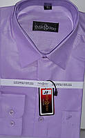 Рубашка мужская Pellegrino vd-0029 сиреневая однотонная классическая с длинным рукавом