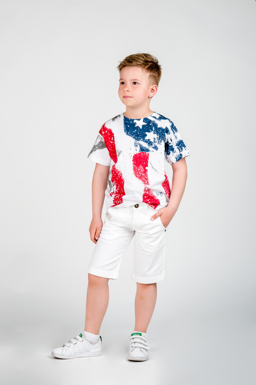 Модні дитячі шорти для хлопчика з закотами iDO Італія 4 ⁇ Q456 Білий.Топ!