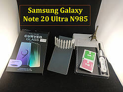 Захисне скло 3D full glue для Samsung Galaxy Note 20 Ultra SM-N985 з ультрафіолетовим клеєм