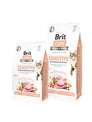 Сухий корм Brit Care Cat GF Sensitive HDigestion & Delicate Taste для вибагливих кішок (індичка/лосось)