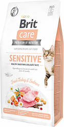 Сухой корм Brit Care Cat GF Sensitive HDigestion & Delicate Taste для привередливых кошек (индейка/лосось) 7 кг