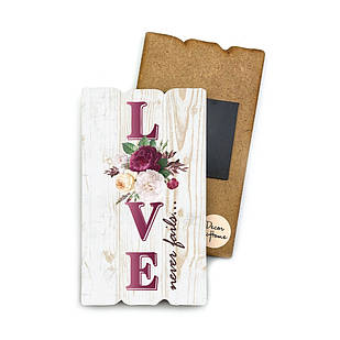 Декоративний дерев'яний магніт 6х9 см LOVE хрмт0021а