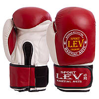 Перчатки для бокса и единоборств LEV 4281 Red-White 12 унций