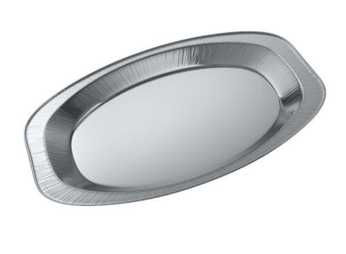 Піднос із фольги овальний алюмінієвий 850 мл. 351х243 мм., фото 1