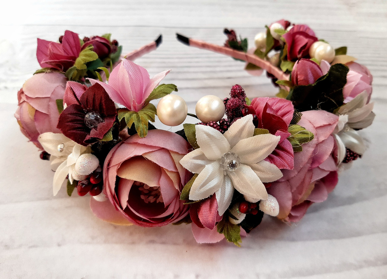 Обруч для волосся Елегантність сливовий, фото 1